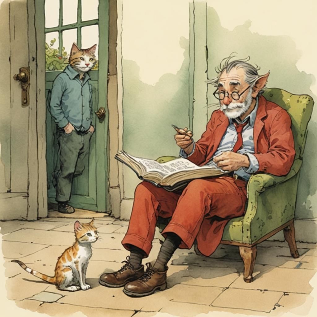 Stylized Cat Illustration in Fantasy Art Style