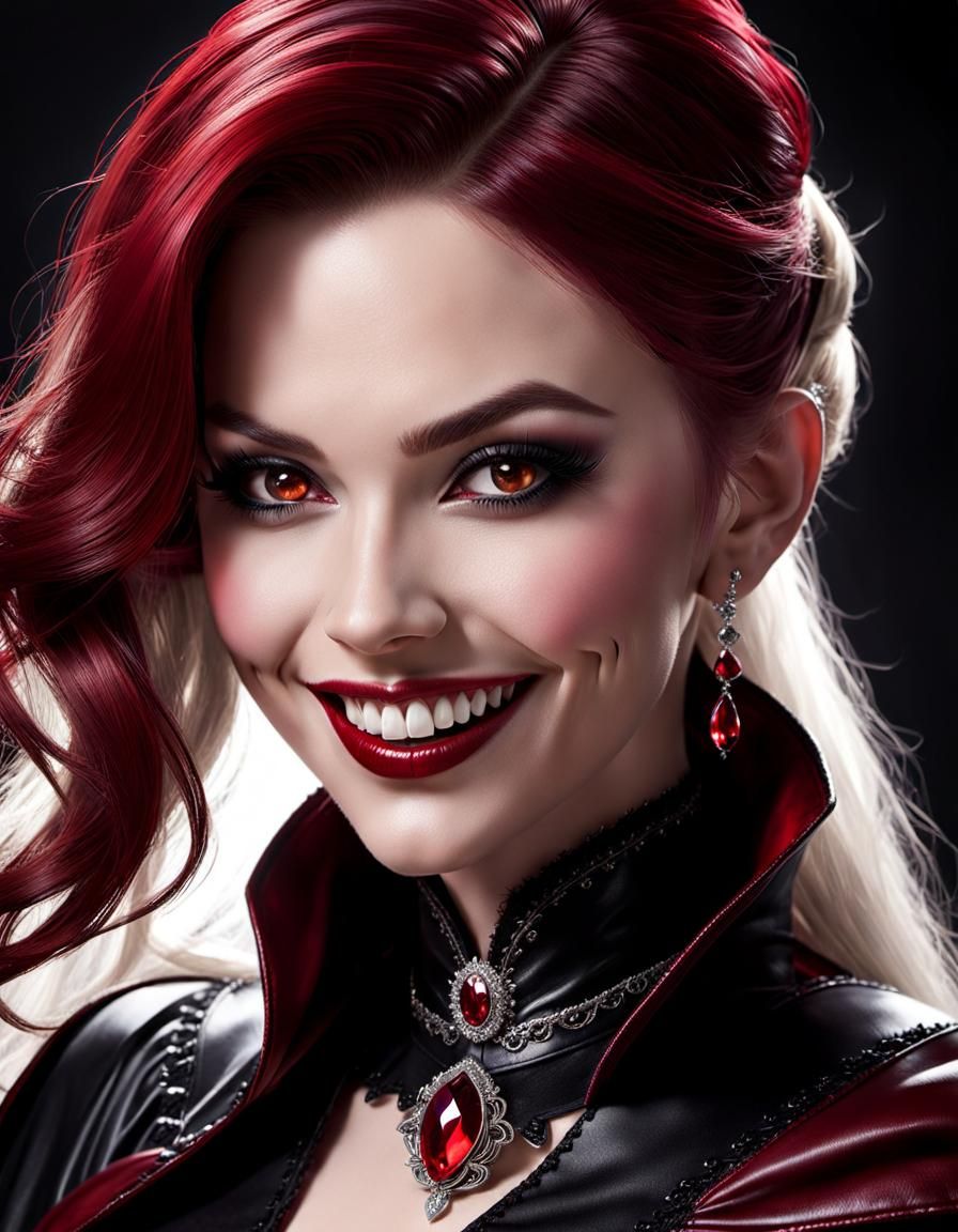 Gothic Vampire Portrait in Photorealistic Style