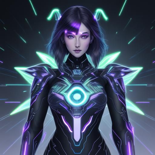 Neon Chromatic Shimmer with Bioluminescent Patterns