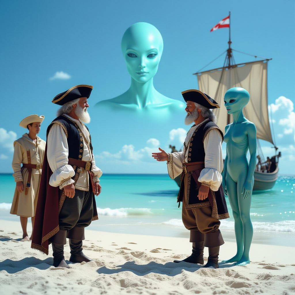 Columbus Meets Extraterrestrials in Hyperrealistic Photo