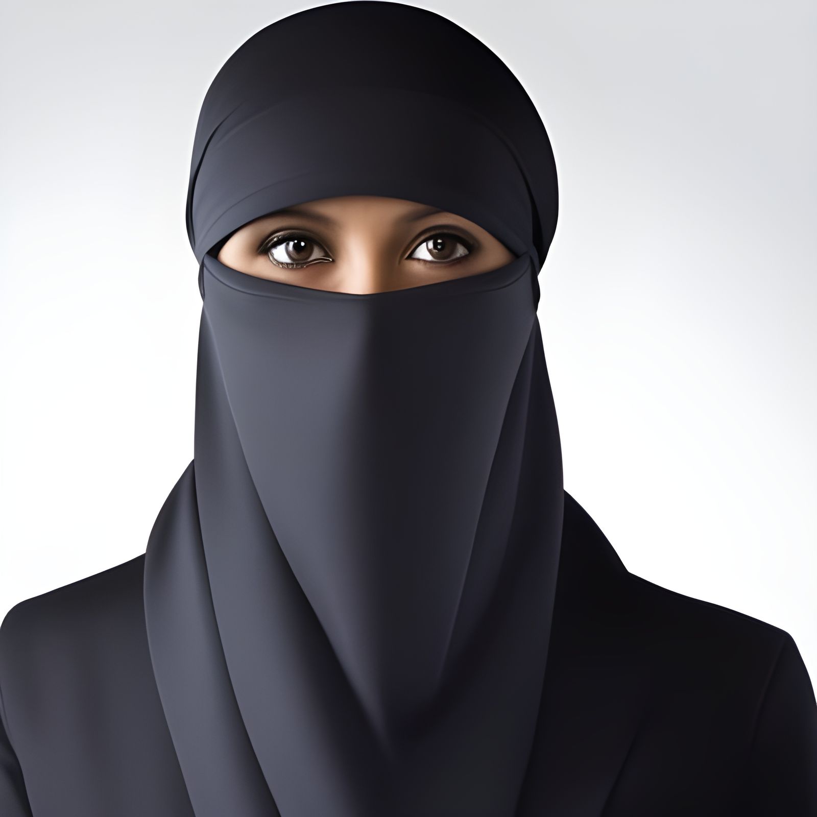 Beautiful Woman in Niqab Hyperrealistic Portrait
