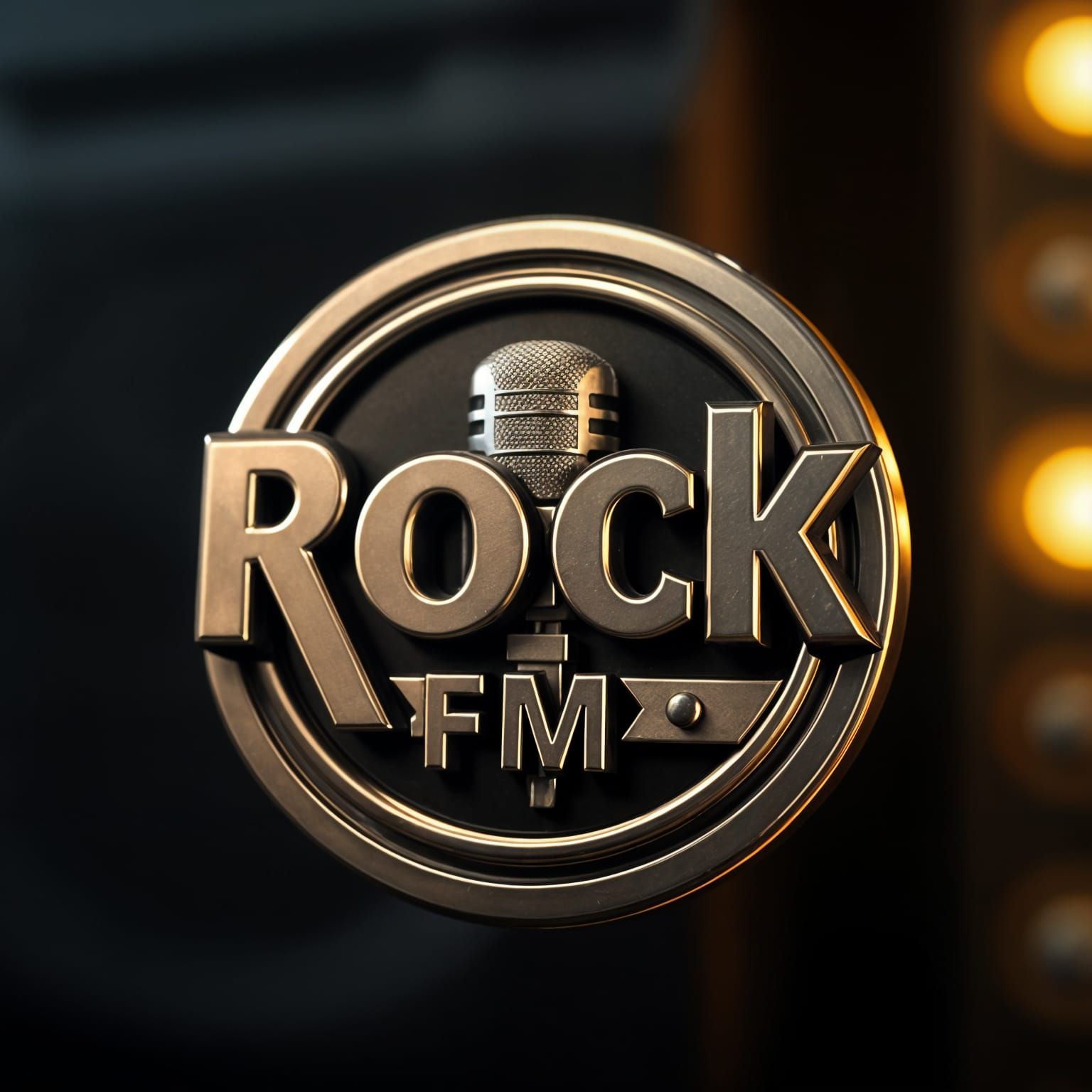 Glamorous Rock FM Badge with Shiny Mic