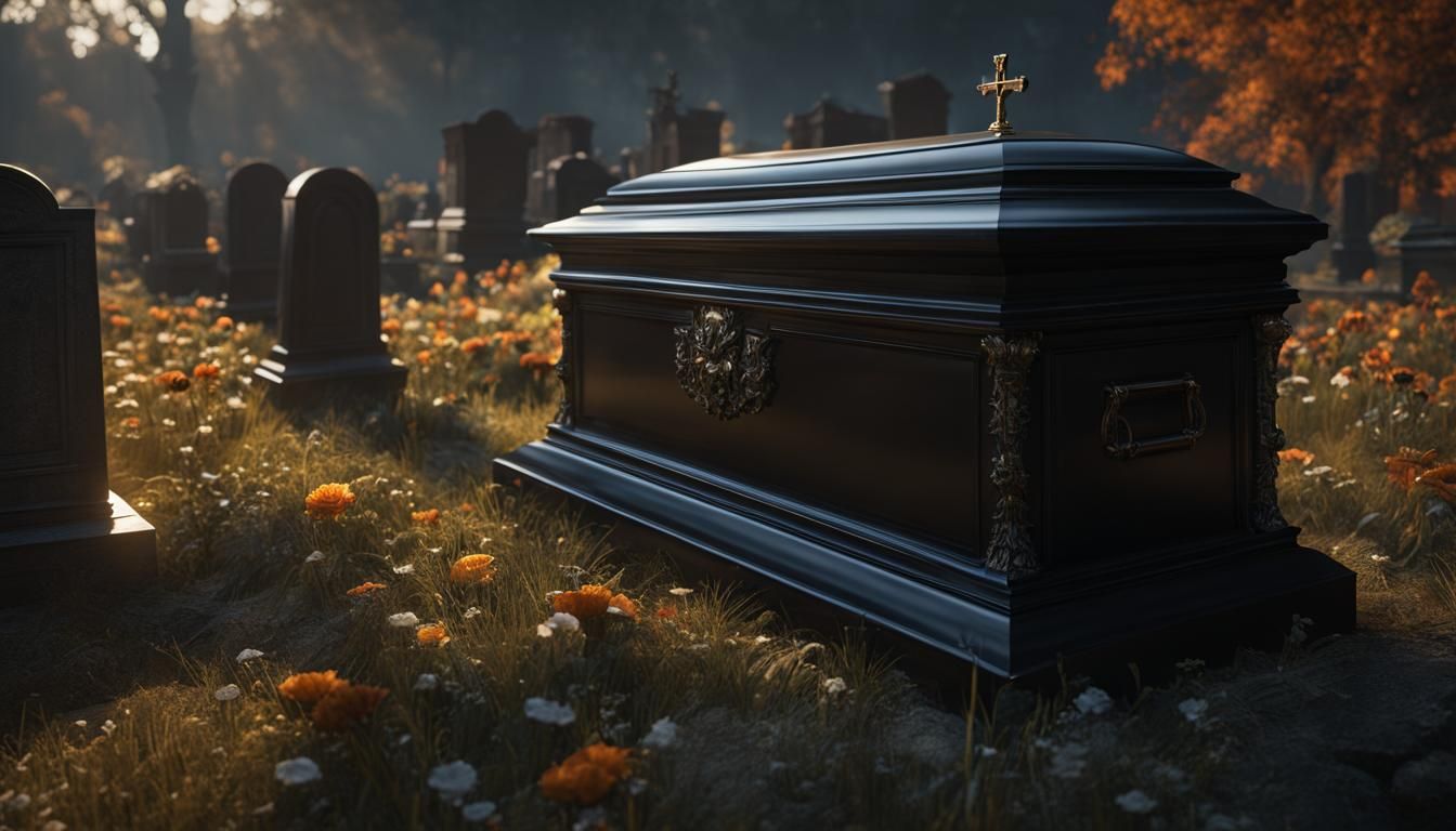 Graveyard Funeral: Casket Detail in Dynamic Lighting