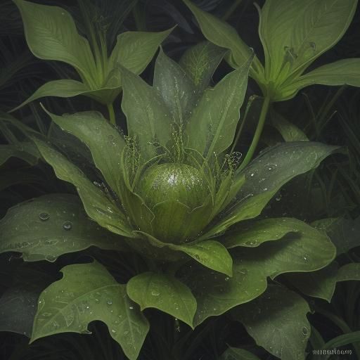 Grotesque Botanical Illustration in Dark Academia Style