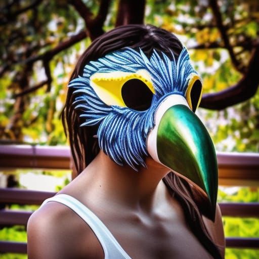 Bird Head Mask for Halloween in 8k