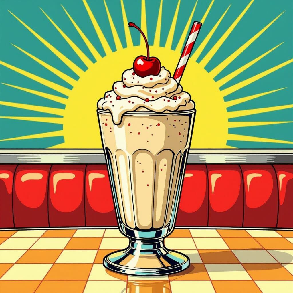 Rootbeer Float in Hyper-Realistic Comic Book Pop Art