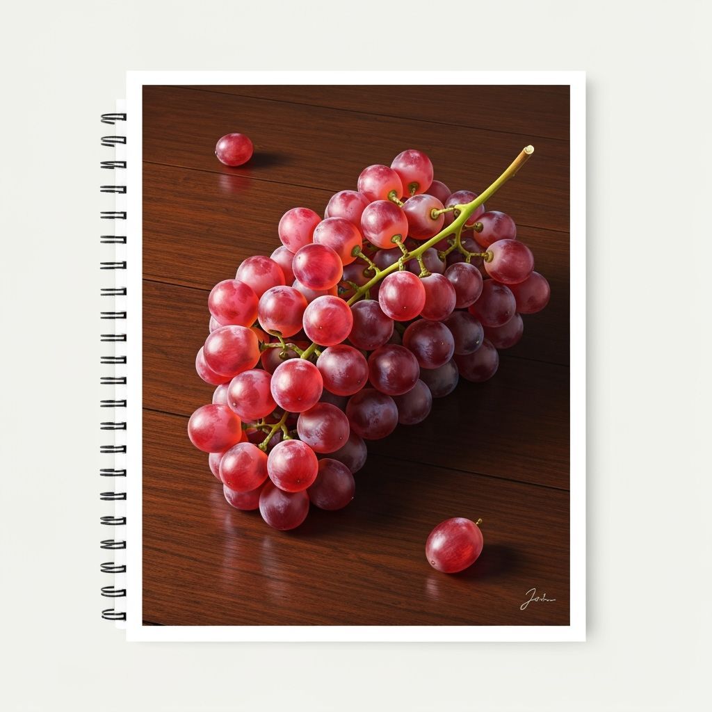 Seamless Pattern of Purple Grapes in Digital Painting Style