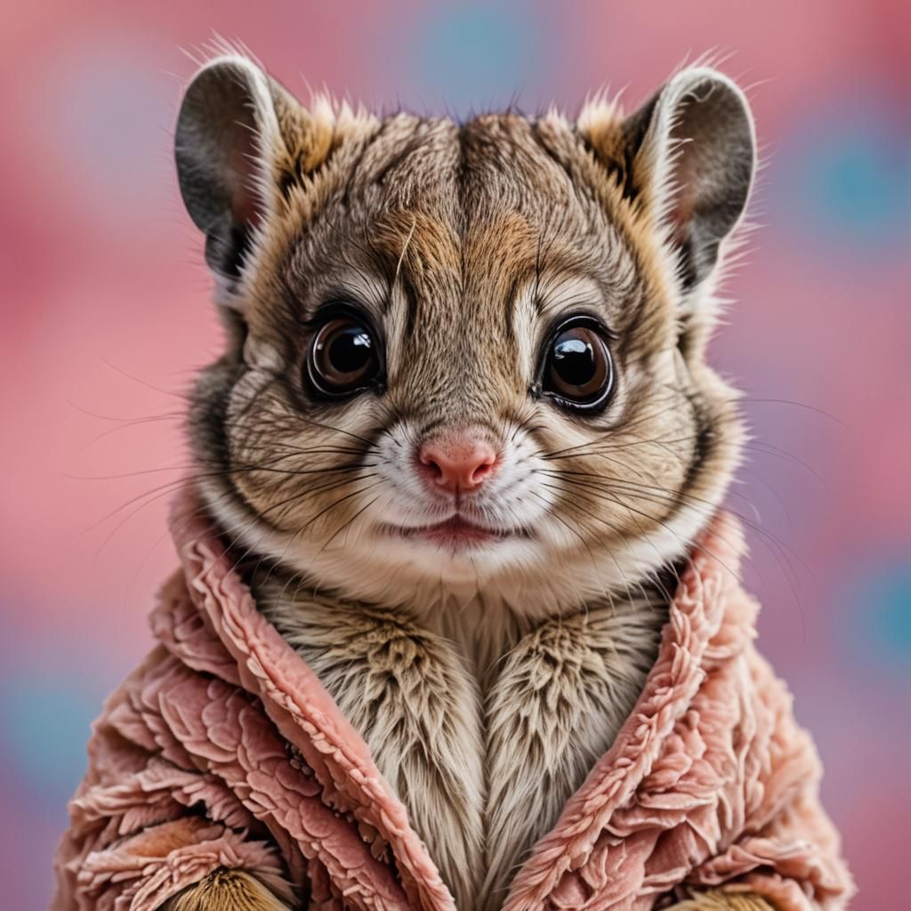For Abraham #2 - Cozy Flying Squirrel in a Bathrobe