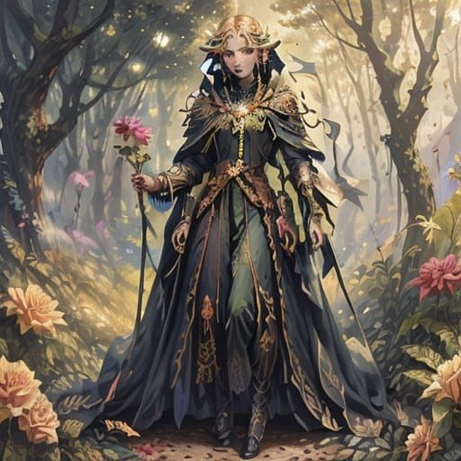 Ethereal Flower Woman in Magical Garden Movie Poster