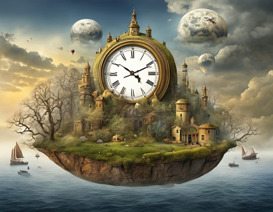 Everlasting Time: A Surrealist Fantasy Landscape