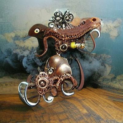 Steampunk Octopus Mechanical Marvel
