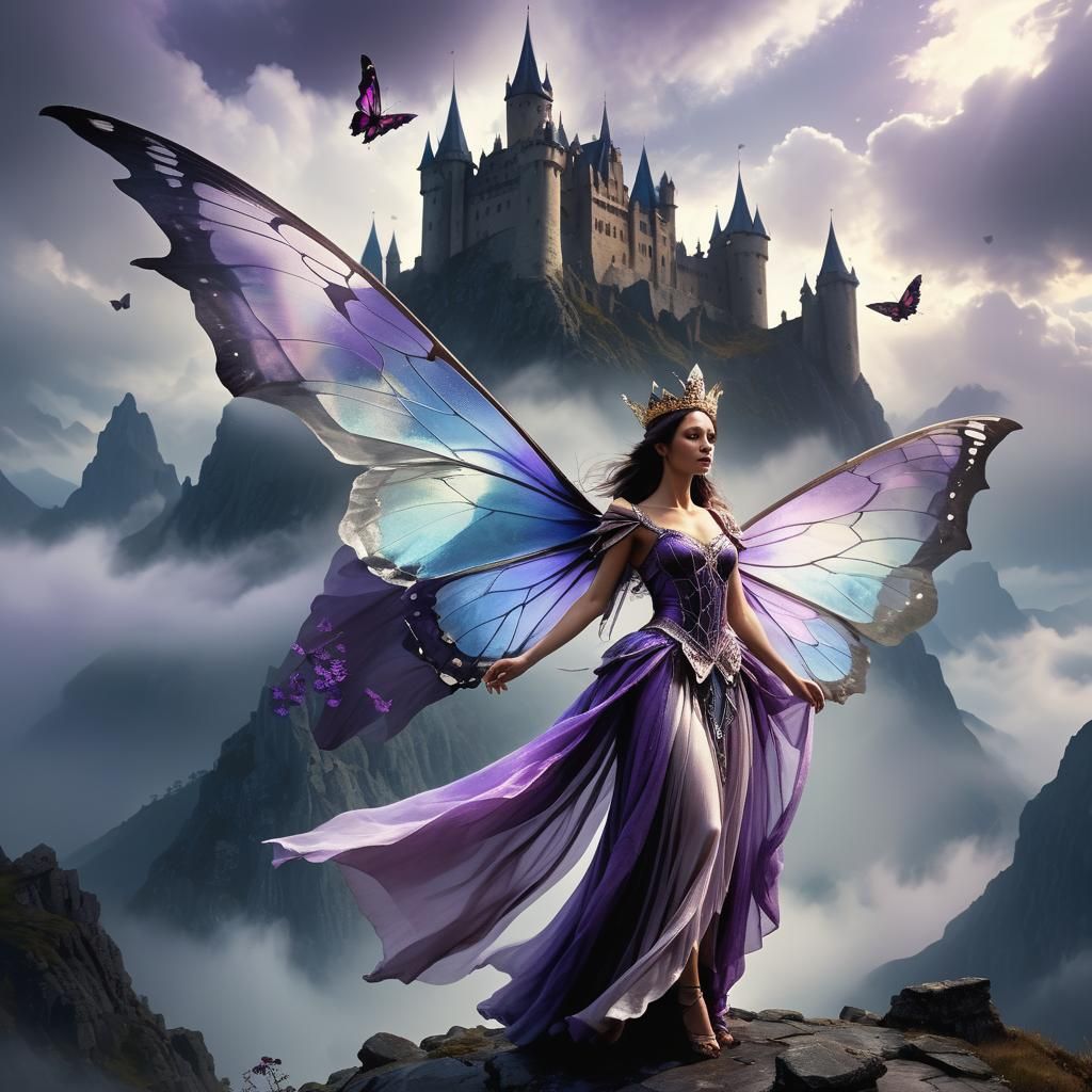 Dark Fantasy Fairy with Butterfly Wings