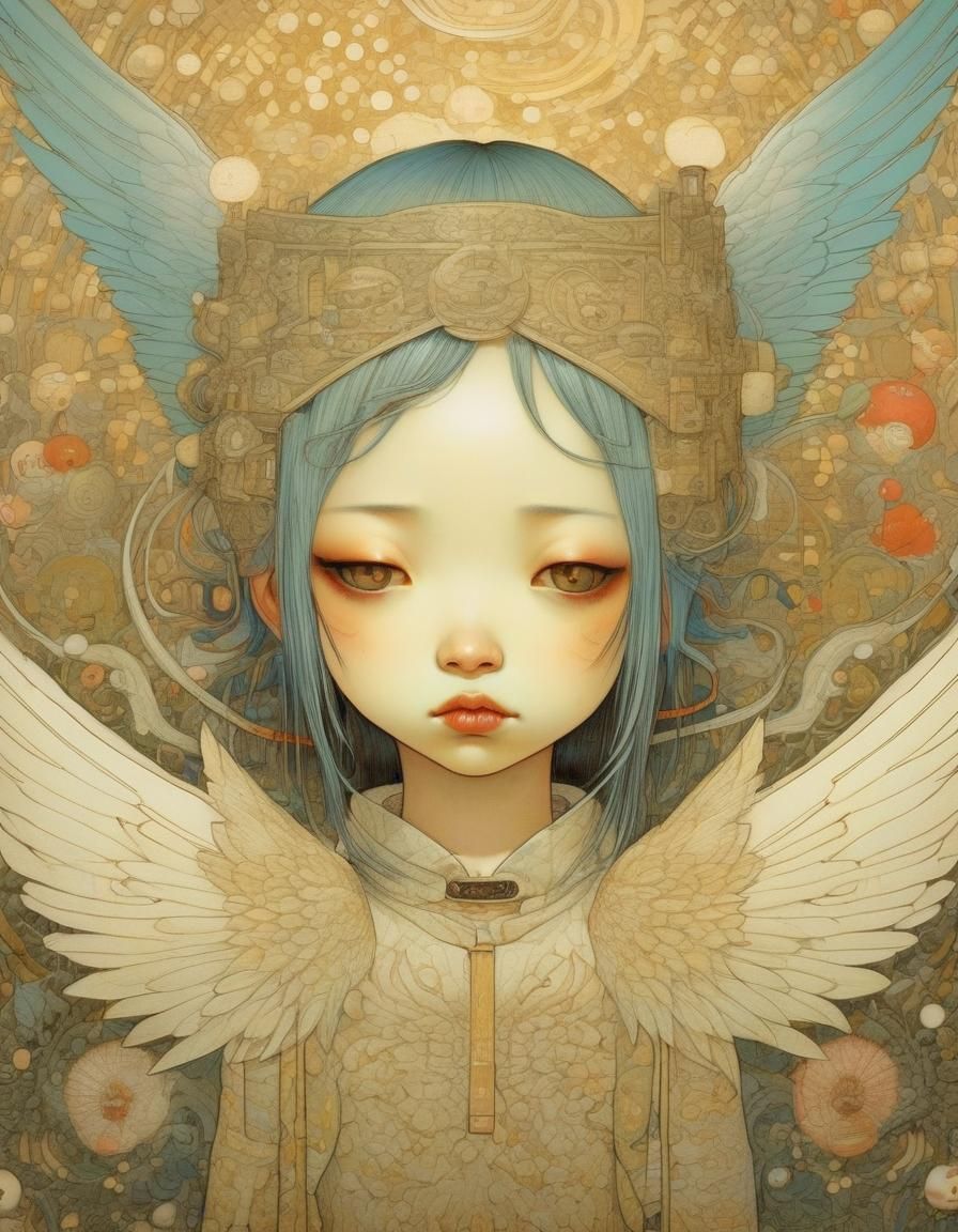 Angel in Manga-Inspired Contemporary Illustration