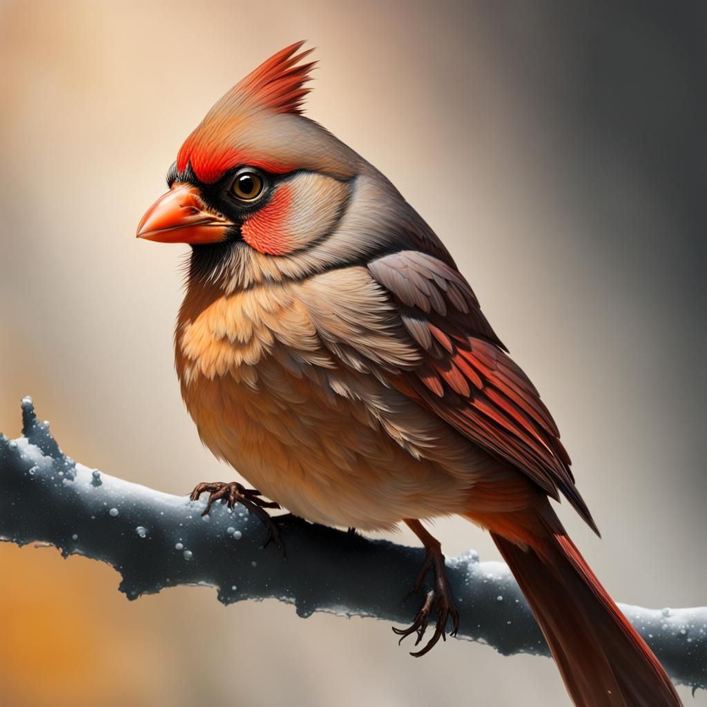 female cardinal no background
