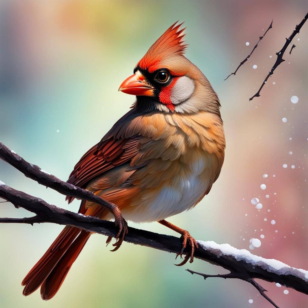 female cardinal no background