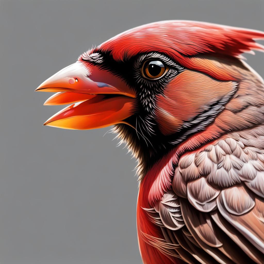 female cardinal no background