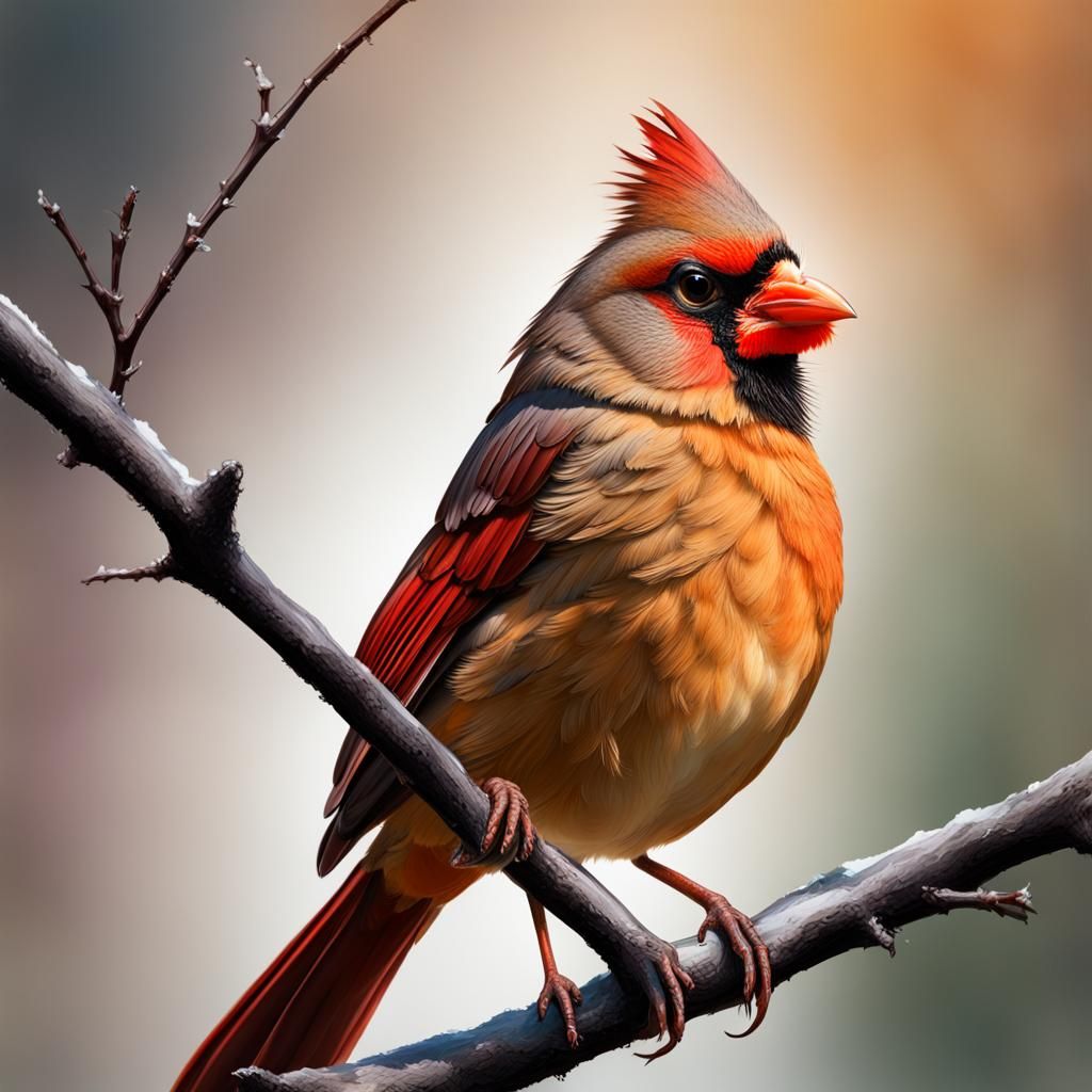 female cardinal no background