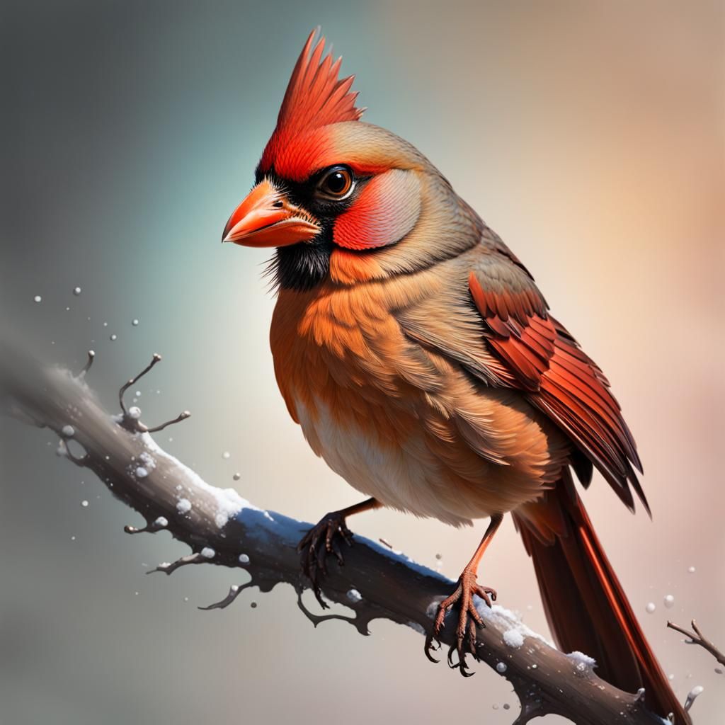 female cardinal no background