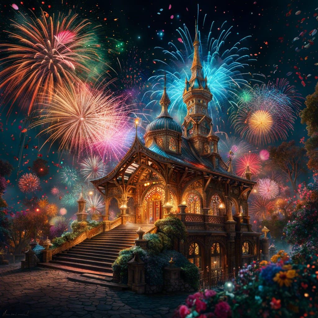 Confetti Fireworks: Fantasycore Masterpiece in 8K
