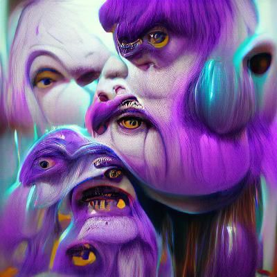 Purple People Eaters: Cartoon Monster Art