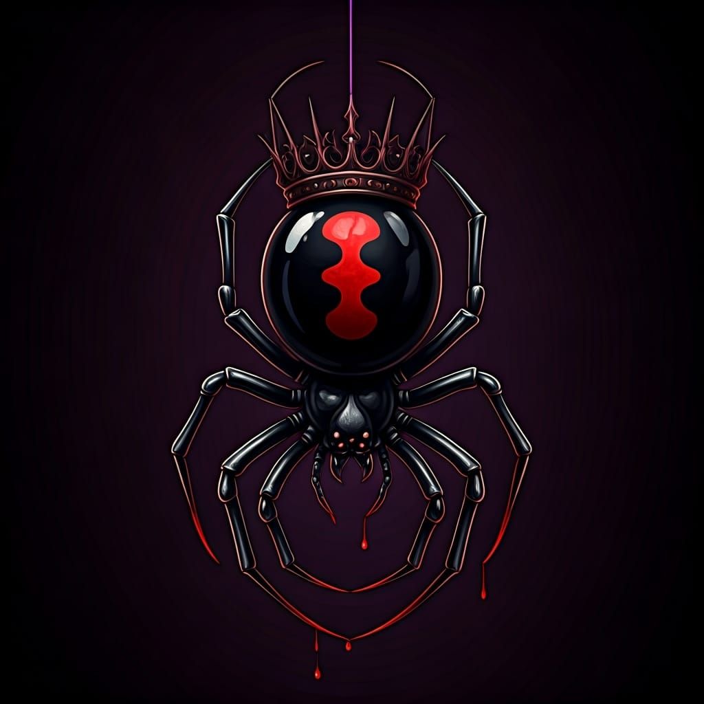 Gothic Black Widow Spider with Thorn Crown