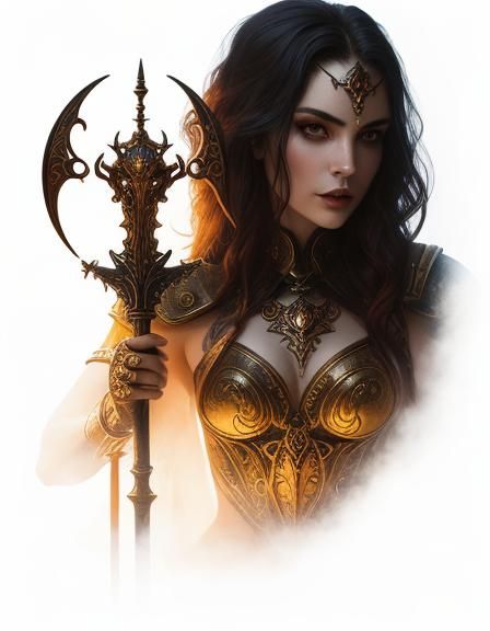 Vampire Woman Portrait in Pop Art Style