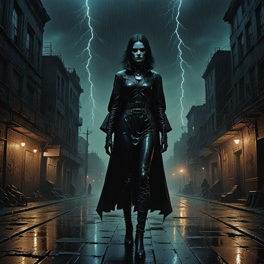 Ethereal Vampire Icon in Moody, Gothic Atmosphere