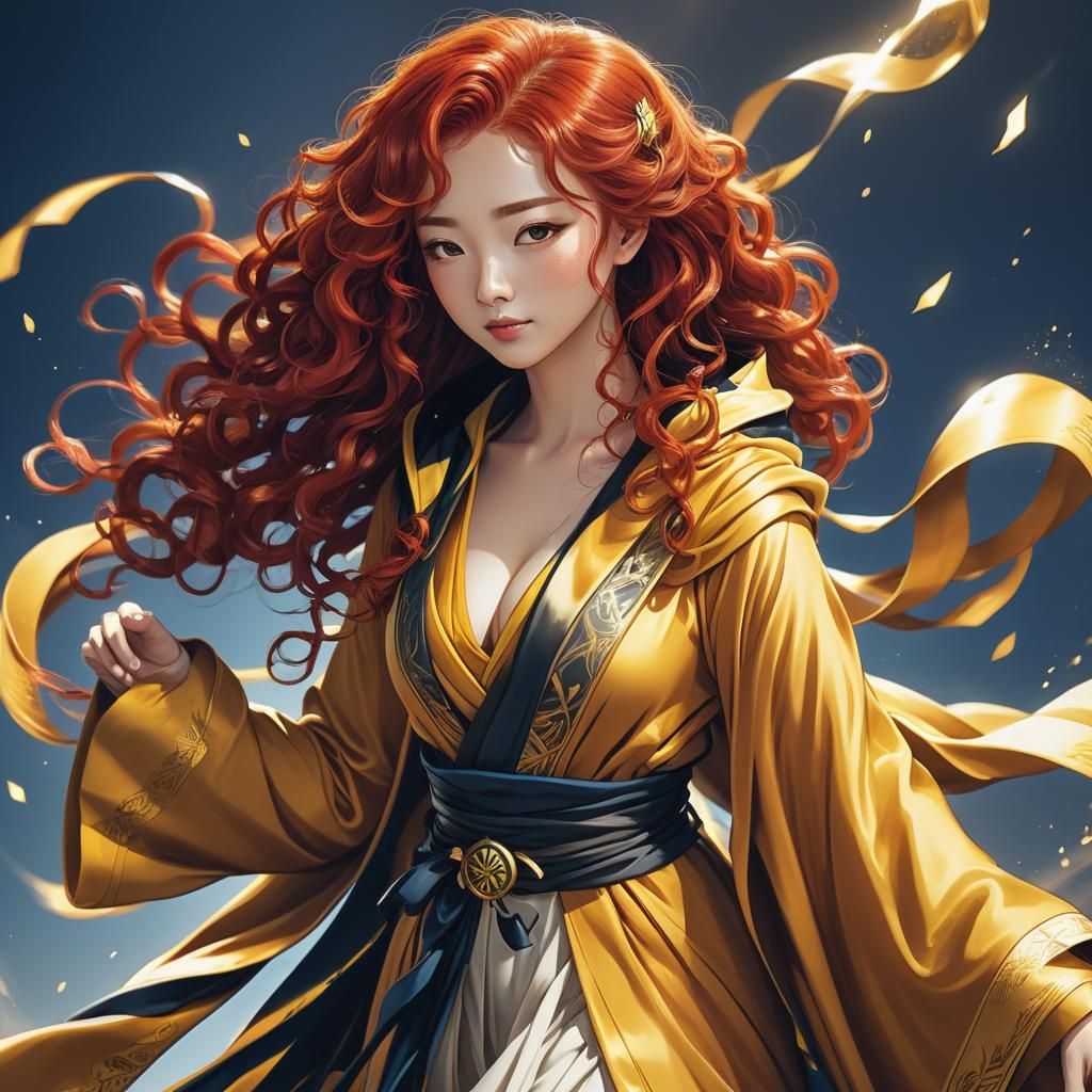 Asian Girl in Hufflepuff Robes: Manga Scan