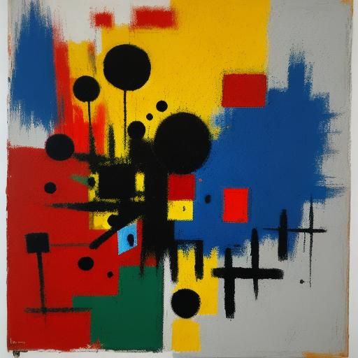 Abstract Geometric Oil Painting in Modern Style