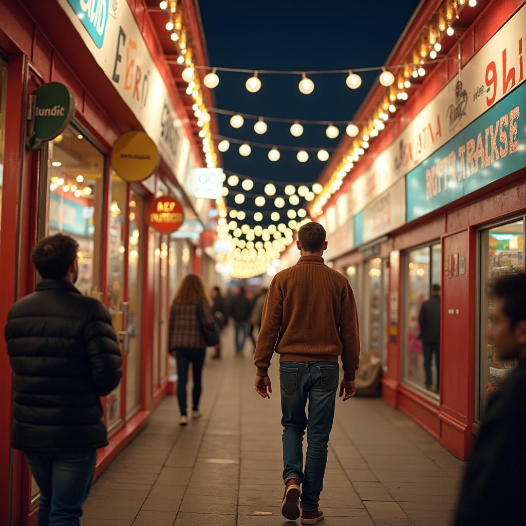 Bustling Disney Street Market in the Early 2000s