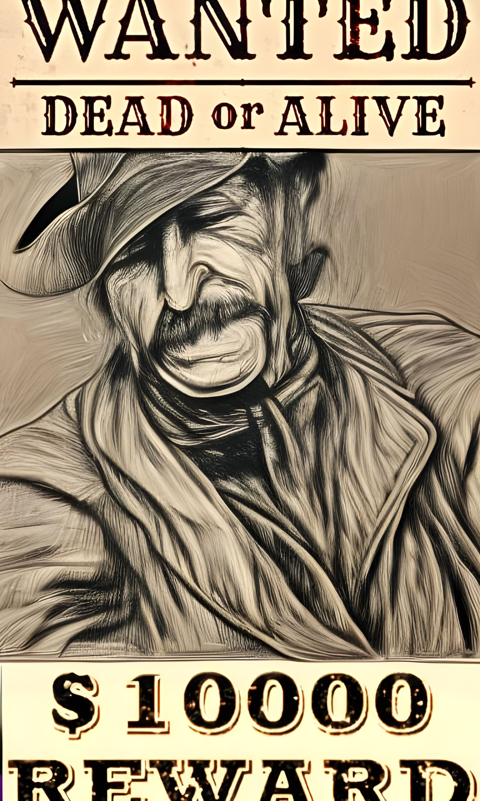 Hyperdetailed Charcoal Portrait of a Weathered Cowboy