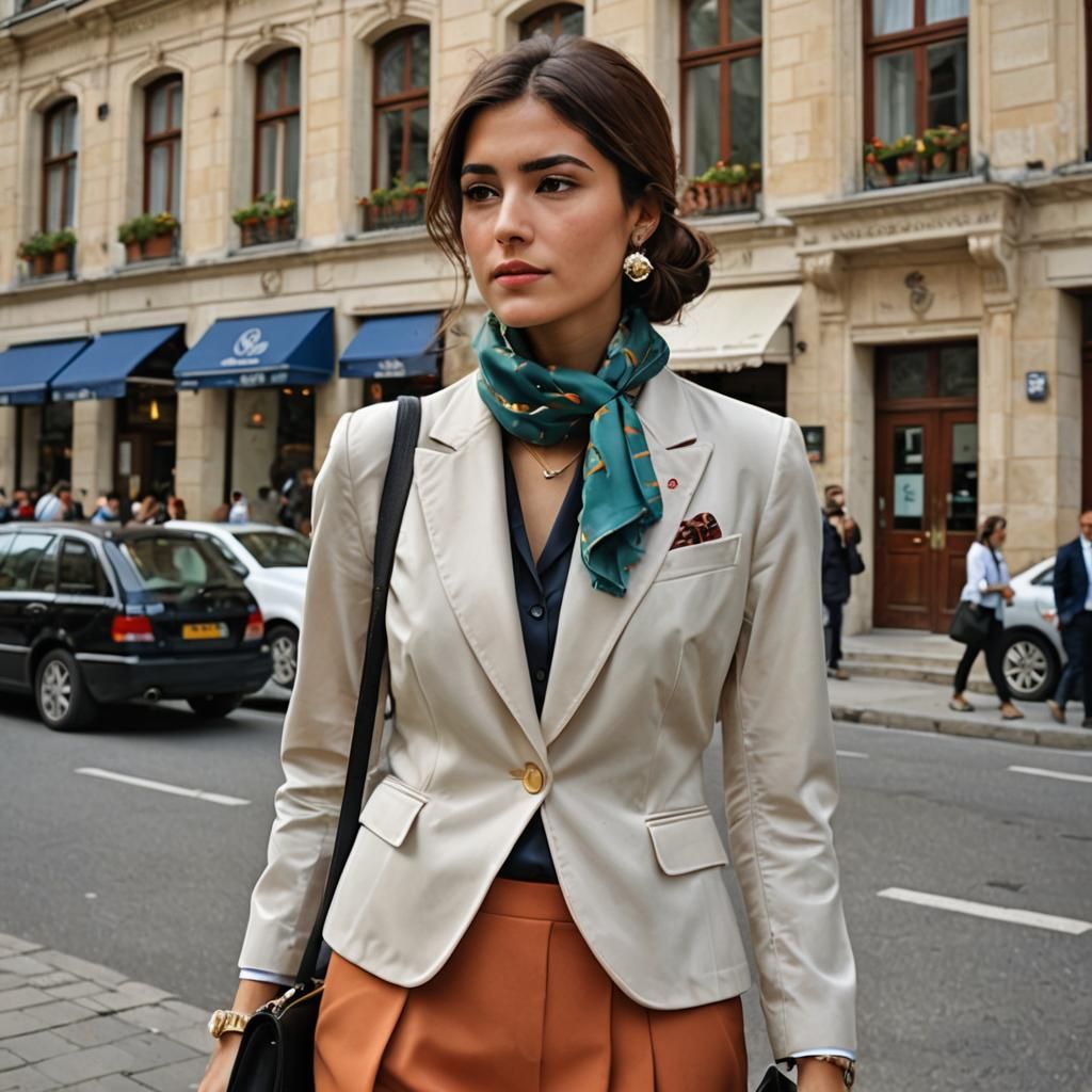 Elegant Turkish Woman in Classy Preppy Style
