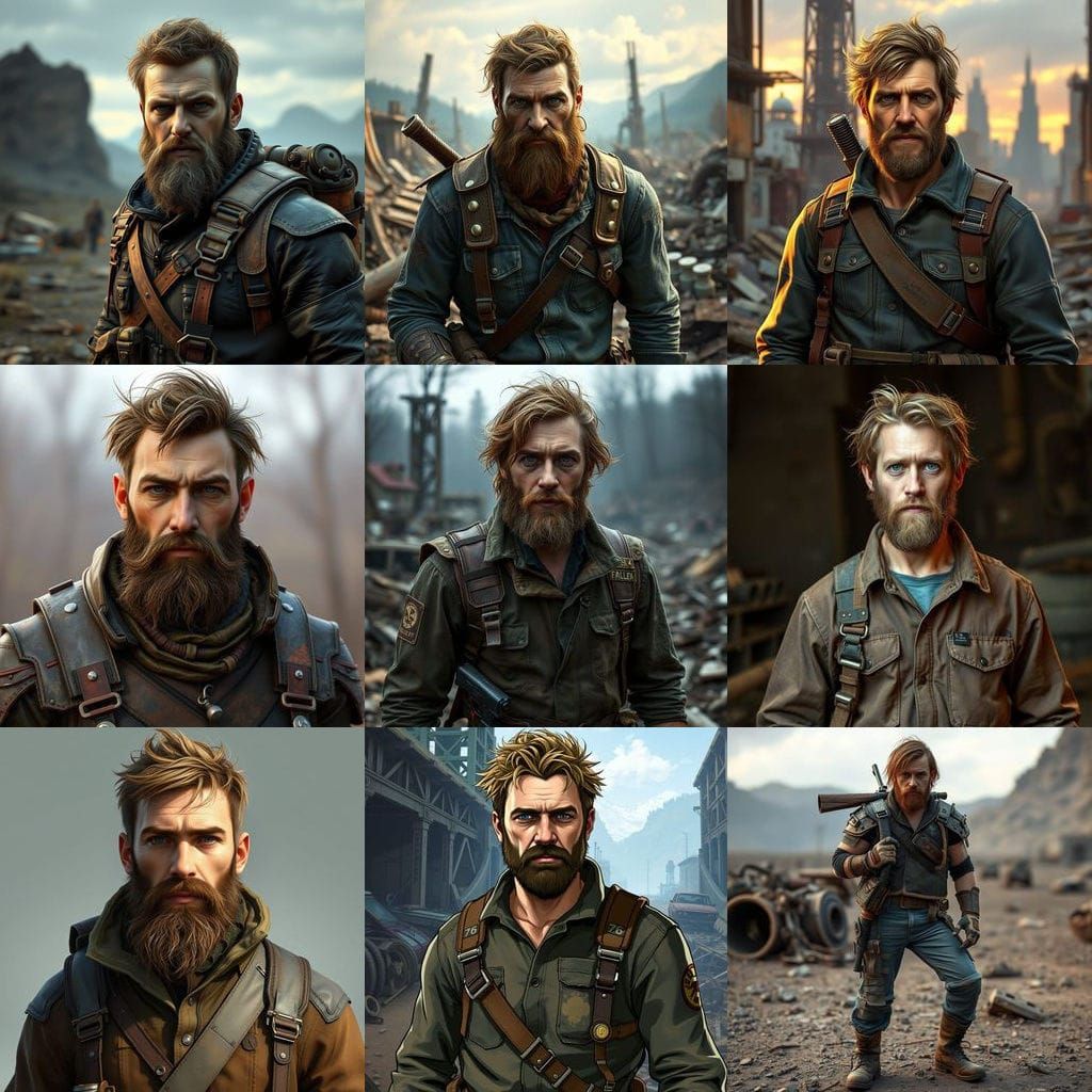 Patrick Lutrell as A male Fallout 76 character with light br...