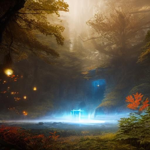 Dragon Soaring Through Mystical Forest Concept Art