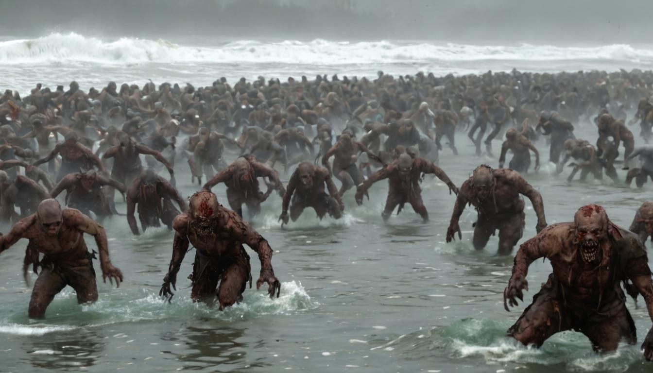Zombie Horde Attacks Beach: A Mussel-Covered Apocalypse