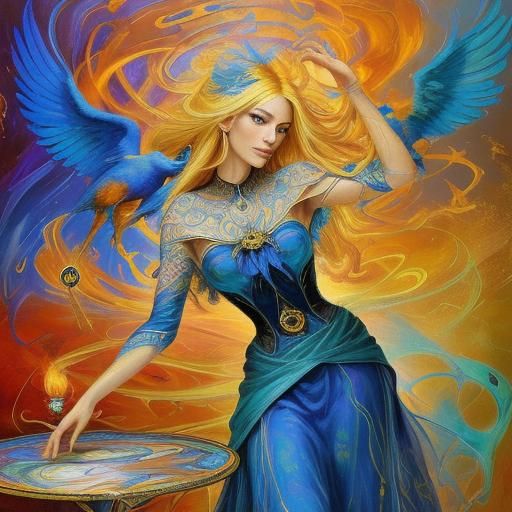 Surreal Blonde Tarot Reader in Hospital