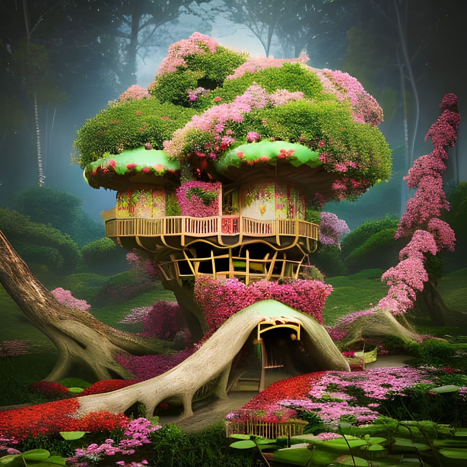 Porcelain Treehouse Village in Fairytale Forest