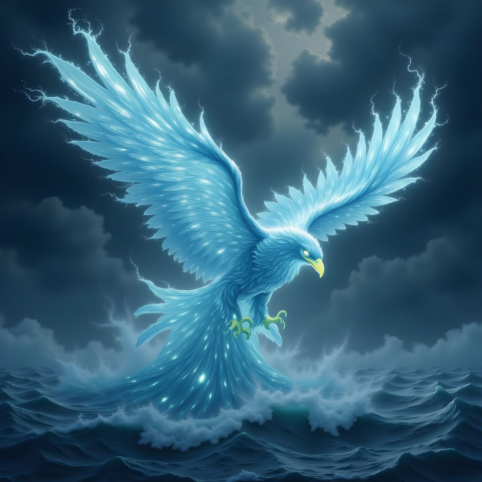 Majestic Water Eagle Soaring in Red Hues