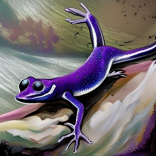 Cute Purple and Black Gecko
