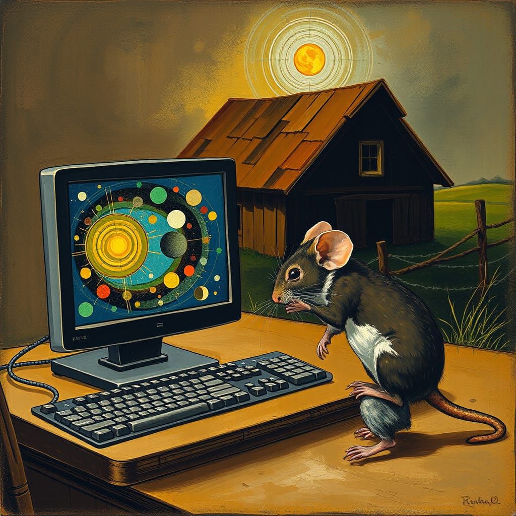 AI Art: Computer Mouse vs Barn Mouse in Kandinsky & Rembrand...