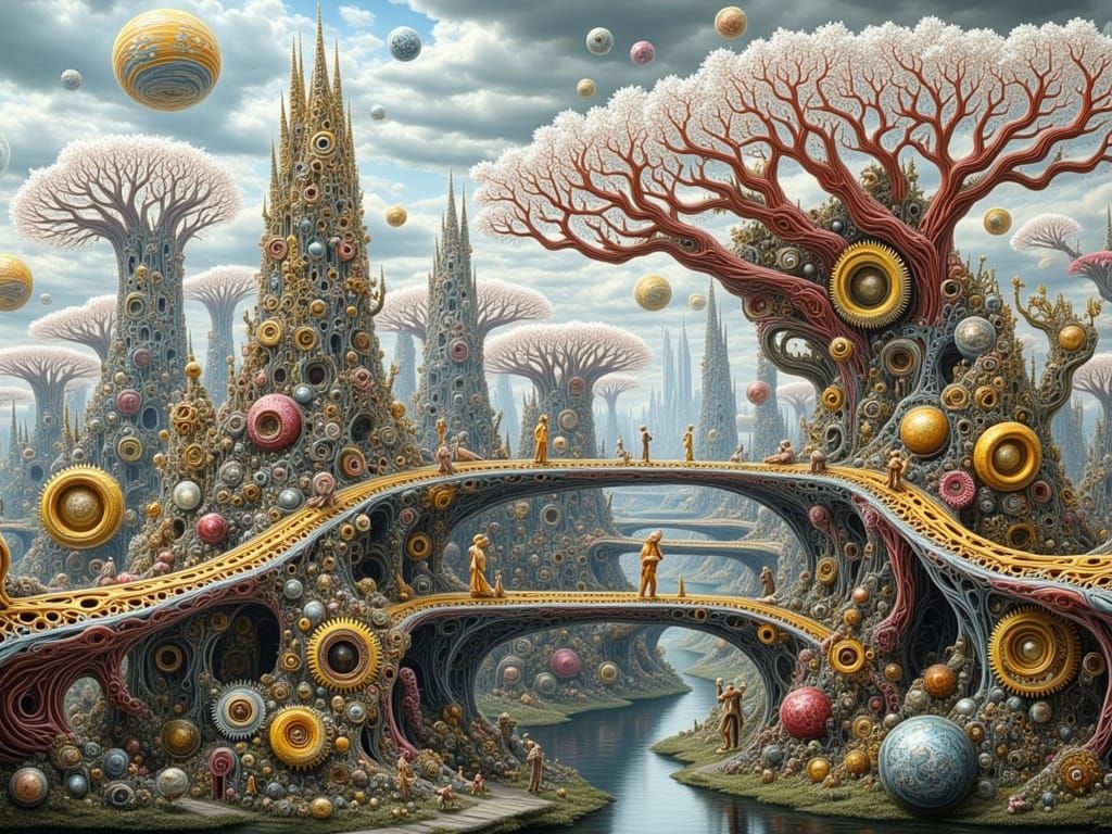 Surreal City Transforms into Lush Metropolis