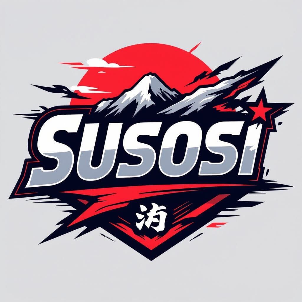 Dynamic Japanese Racing Logo with SUSOSI