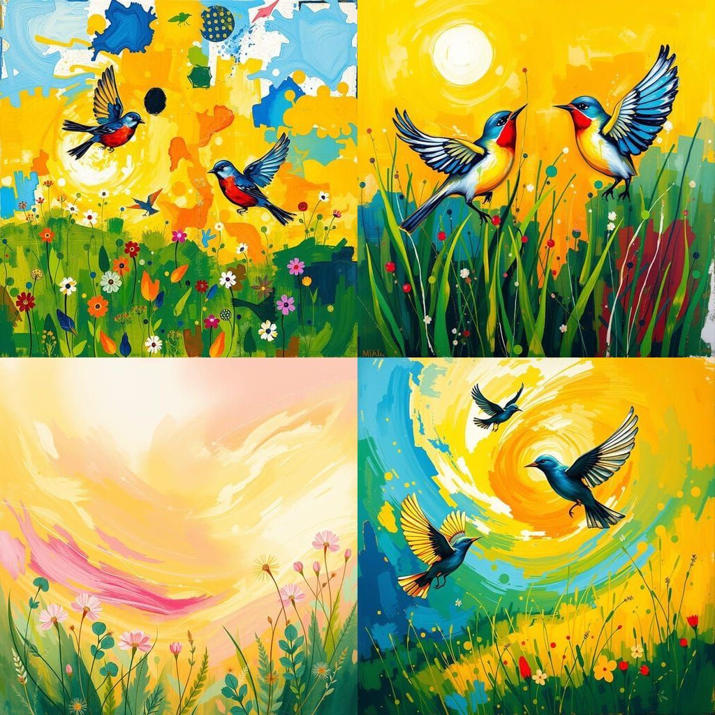 Vibrant Spring Awakening in Abstract Art