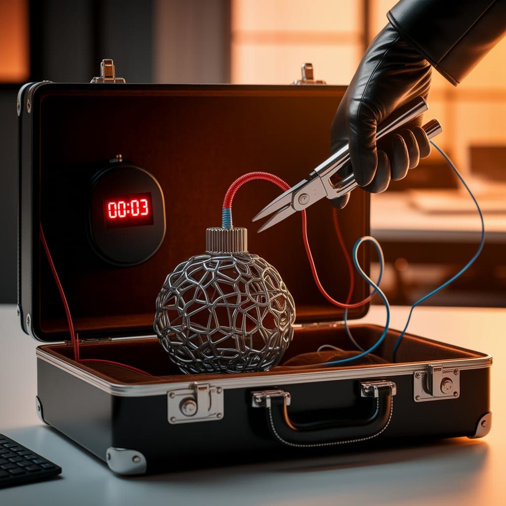 Steel Wire Bomb in Briefcase: Spy Thriller Countdown