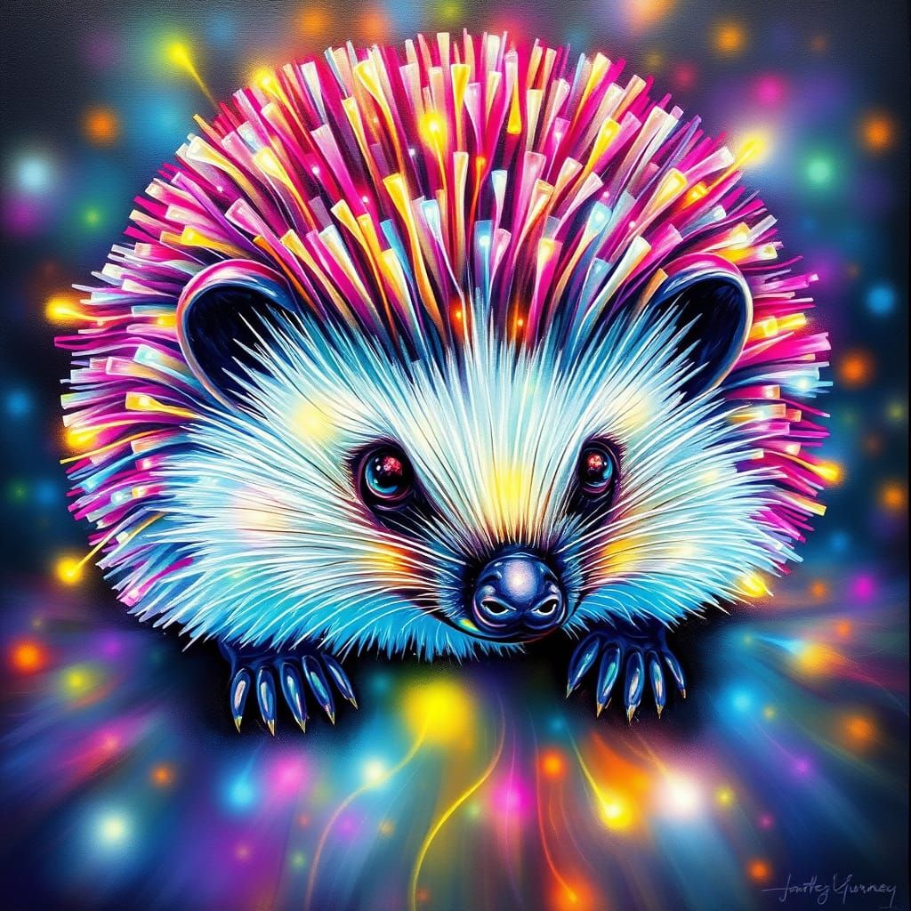 Fiber Optic Hedgehog: A Luminous Glass Sculpture