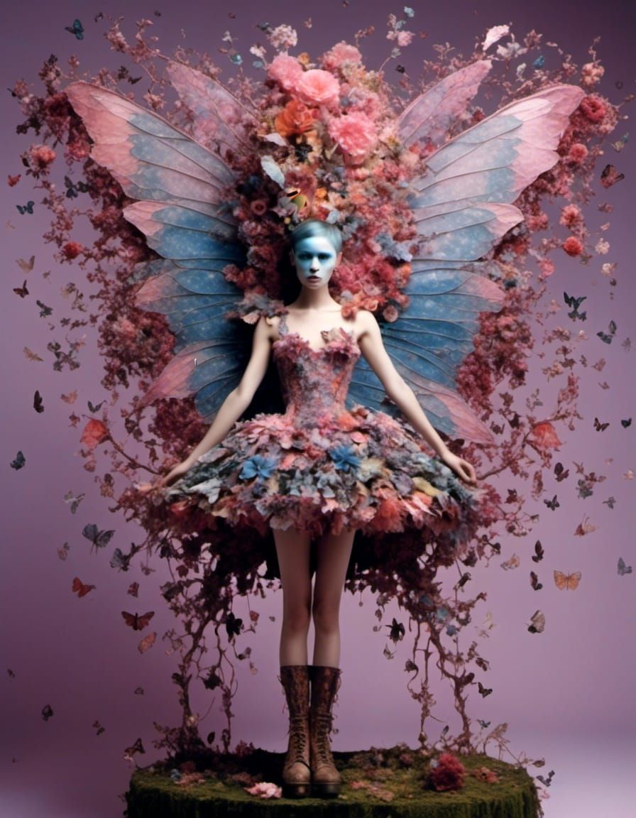 Fairy Dancing in Combat Boots in a Forest Rave Setting