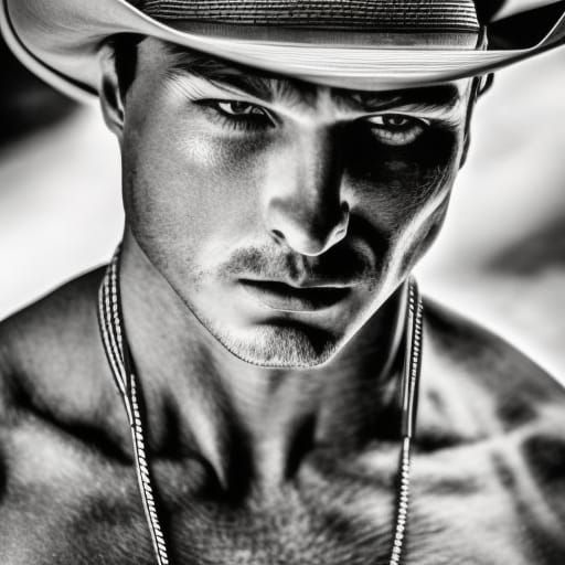 Detailed Cowboy Portrait in Natural Lighting