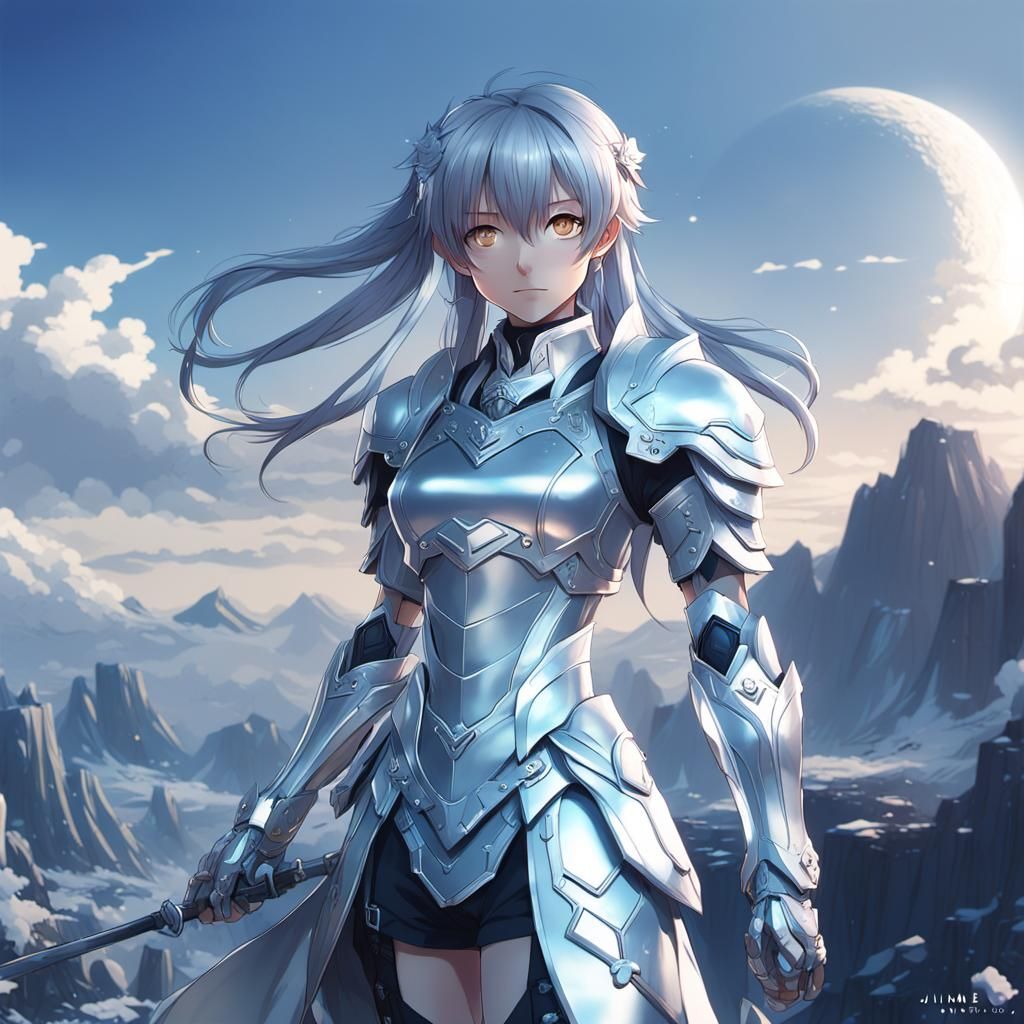 Anime Character in Silver Hour: 3D Render