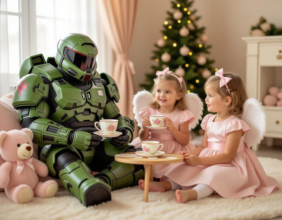 Doom Slayer's Tea Party with Angelic Girls