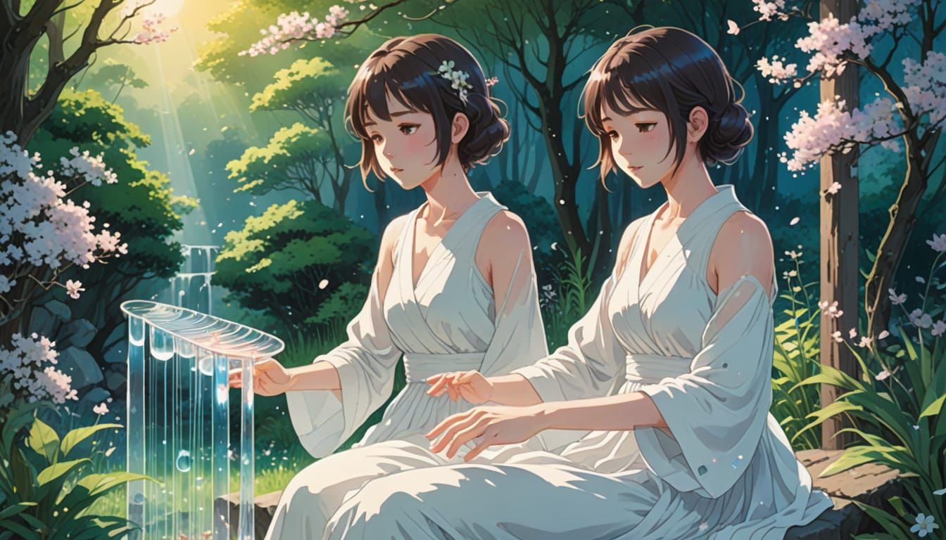 Mystical Glass Harp Concert in a Dreamlike Garden